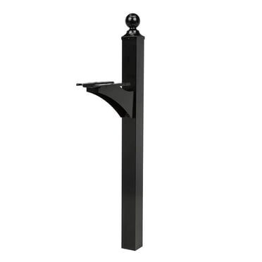 Gibraltar Mailboxes Landover Decorative Aluminum Post for 4x4 Mailbox, Black