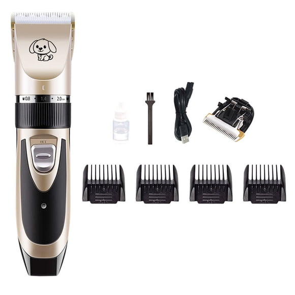 relayinert Electrical Pet Hair Trimmer Rechargeable Pet Dog Cat Low-noise Pet Shave Grooming Shaver Cut Machine Set No.04