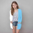 thumbnail image 2 of MKOSPLRT Fall Cardigans Kids Girls Open Front Long Cardigans Color Block Lightweight Jacket Long Sleeve Cotton Cardigan with Pocket, 2 of 7