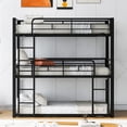 thumbnail image 3 of Noble House Metal Twin Size Triple Bunk Bed, Black, 3 of 8