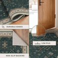 thumbnail image 4 of Dark Green Kitchen Rug 12 ft Long - Modern Vintage Boho Eclectic Floral with Brown Accent, Washable Low Pile Non-Slip Extra Long Wide Runner Rugs for Hallway, 3x12, 4 of 7