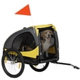 thumbnail image 1 of Aosom Remorque de Vélo pour Chien avec Attelage, Roues pour Chiens Moyens, Jaune, 1 of 10