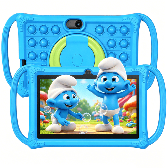 Tedupee Tablette pour Enfants, Tablette Android 13 de 7 Pouces pour Enfants, Processeur Quadricœur, 2 Go RAM+32 Go ROM, 1024 x 600 IPS, Wi-Fi, Bluetooth, Contrôle Parental - Bleu