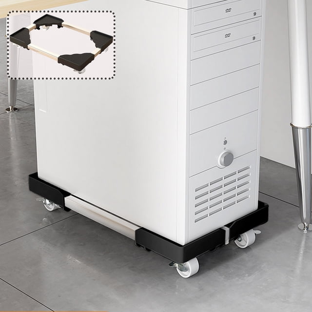 Cpu Stand with Rolling Casters | Computer Tower Mobile Base | Adjustable Metal Frame for Home or Office | Elevated Under Desk Storage Rack for Heat Dissipation and Dust Protection