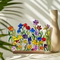 thumbnail image 1 of Nilvkv Acrylic Printed Desktop Display Floral Decoration Wooden Base Transparent Desktop Ornament, 1 of 6