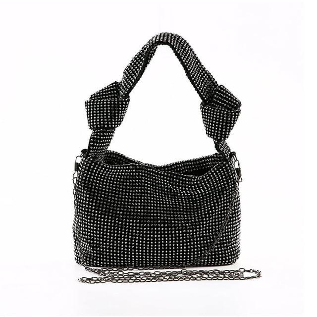 Sac à Bandoulière pour Femmes, Élégant, Fait à la Main, avec Nœud en Strass, Pochette de Rangement pour Fête