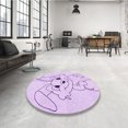 thumbnail image 4 of Ahgly Tapis d'Intérieur Lavable en Machine Carré Transitionnel Lilas Violet Vif, 3 Pieds Carré, 4 of 7
