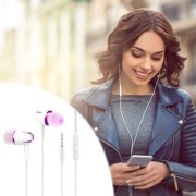 Electronics Wired Earbuds with Built-in Mic, Noise Isolating In-Ear Headphones, High Definition Sound for Android iOS Devices, Tangle-Free Cable
