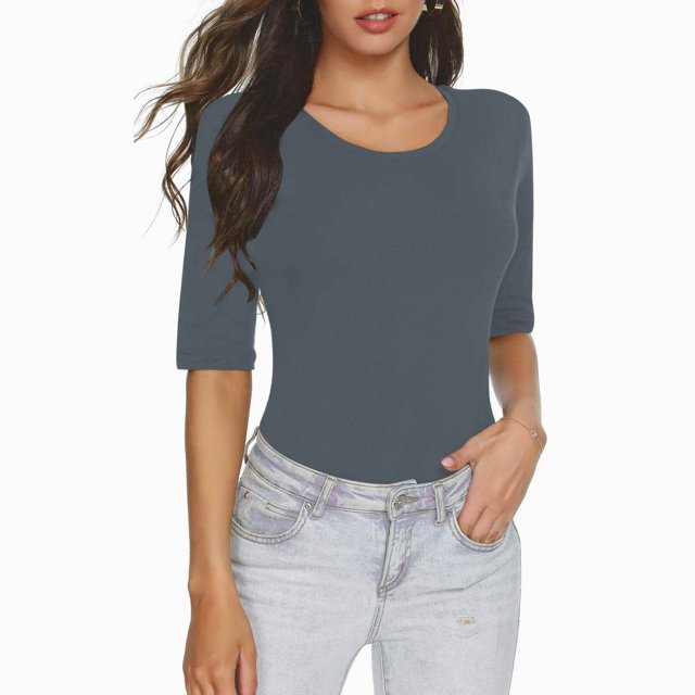 Liquidation d'Économies! BEFOKA T-Shirt Grande Taille pour Femmes, Blouse Décontractée d'Été pour Femmes, Haut à Manches Courtes et Col Rond Uni pour Femmes