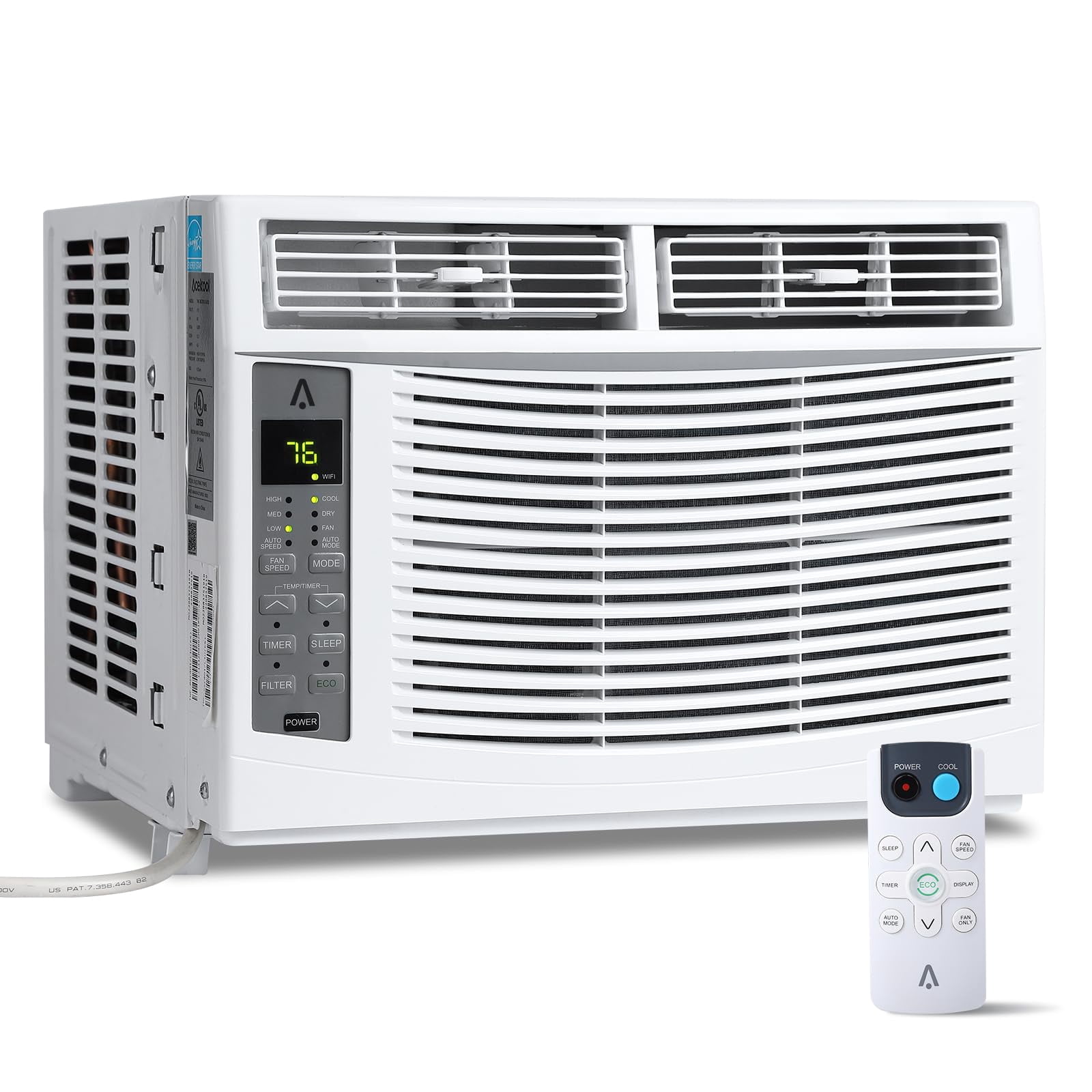BeesClover 6000 BTU Window Air Conditioner, Room AC Unit, Cools Up to 250 Sq. Ft. Energy Efficient Air Conditioner with Remote/Application Control, Timer, Bedroom/Living Room