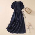 thumbnail image 1 of LSLJS Jupe Longue Légère pour Femme en Coton et Lin d'Été pour le Trajet, Jupe Unie, Robe d'Été, Robes de Plage d'Été, 1 of 9