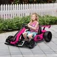 thumbnail image 2 of Aosom 24V Electric Go Kart, Kids Drift Kart with Adjustable Seat, Pink, 2 of 10