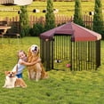 thumbnail image 2 of Yiwa Heavy Duty Outdoor Dog Kennel Offers a Spacious Foldable Design With a Hexagonal Metal Structure, Lockable Gate For Safety, And a Weatherproof Canopy Roof, Suitable For Pets In Backyards, 2 of 8
