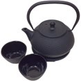 thumbnail image 2 of CUISILAND 27oz Hobnail Cast Iron Teapot Set with 2 Cups - Black, 2 of 4