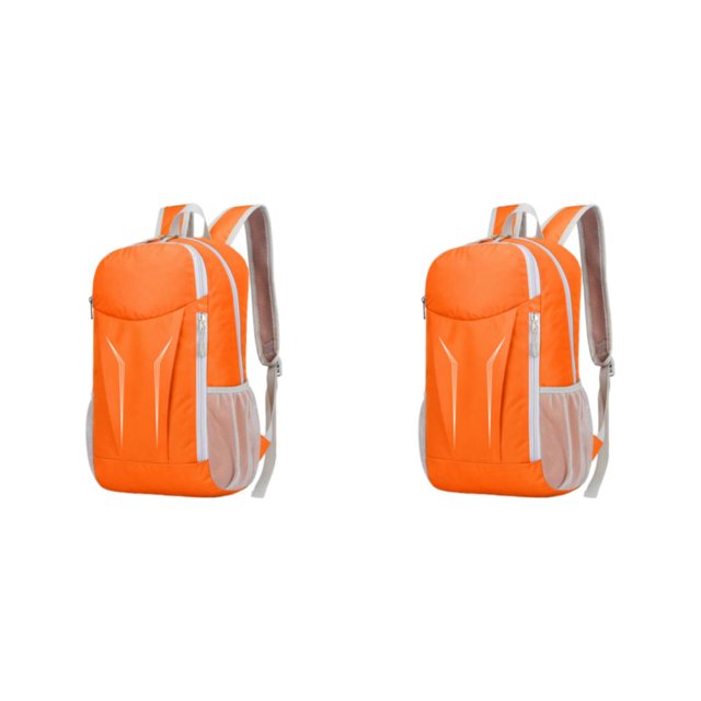 kurtrusly 1/2/3/5 Nylon Waterproof And Durable Camping Hiking Backpack For Convenient Travel Making Easy To Fold ORANGE 2PCS