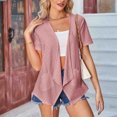 thumbnail image 2 of FAIWAD Women's Short Sleeve Cardigan Casual Summer Lightweight Open Front Solid Color Cardigans, 2 of 6