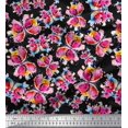 thumbnail image 1 of Soimoi Black polyester Crepe Fabric Insect Watercolor Print Sewing Fabric BTY 42 Inch Wide, 1 of 3