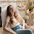 thumbnail image 2 of Korser Manual Swivel Rocker Recliner Chair for Living Room,Small Recliner Sofa for Small Spaces,Linen Fabric,Light Tan, 2 of 7