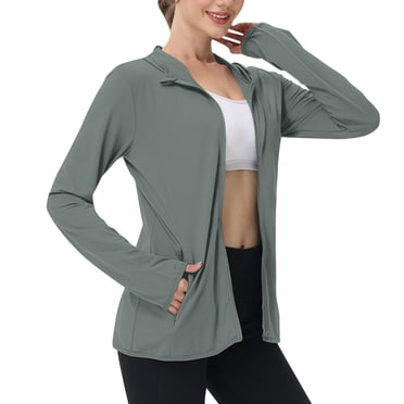 LMKIHUSA Sunscreen Tops for Women Sun Protection Casual Summer 2025 Shirts Long Sleeve Plain Hoodies Zipper Coats Outdoor Hiking Athletic Jackets with Pockets Bronze,XXXL