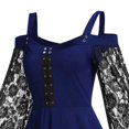 thumbnail image 4 of NMMUED Costumes d'Halloween pour Femmes Robe de Fête Masquée Robe Gothique Robe Renaissance Femmes Robes Gothiques de Mascarade Vêtements Gothiques pour Femmes Robe à Manches Évasées Bleu TTG, 4 of 4