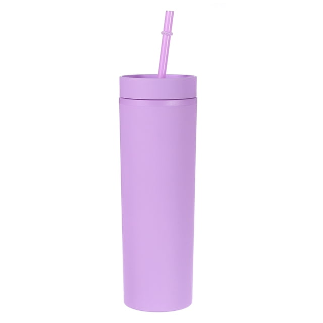 Unique Bargains Gobelet Mince 16Oz Mat Violet Pâle Gobelet Acrylique Réutilisable (Ensemble de 6)