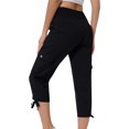 thumbnail image 2 of QATAINLAV Pantalons Capris Cargo pour Femmes Pantalons de Randonnée Extérieur Légers Athlétiques de Voyage Pantalons Décontractés Joggers Raccourcis avec Multiples Poches Soldes de Vacances Noir TTG, 2 of 8
