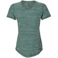 thumbnail image 2 of T-Shirt Technique à Col en V pour Femmes, 3TG, Vert Collégial Mélangé, 2 of 3
