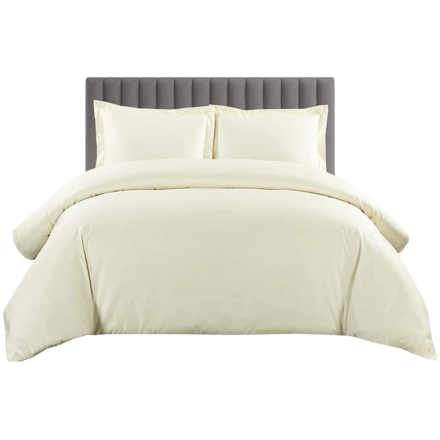500 TC 100% Egyptian Cotton Duvet Cover Zipper Closur Ultra Soft Durable and Fade Resistant Solid Pattern