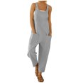 thumbnail image 2 of EQWLJWE Liquidation d'Été! Combinaisons Sans Manches à Boutons pour Femmes, Taille Haute, Coupe Basse, Col Rond, Pantalon Long, 2 of 4