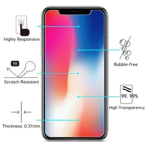 2 Boîtes [PST] iPhone X / Xs / 11 Pro Protecteur d'écran en verre trempé, facile à utiliser & Sans bulles