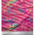 thumbnail image 1 of Soimoi Cotton Poplin Fabric Star & Diagonal Stripe Print Fabric by Yard 42 Inch Wide, 1 of 3
