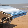thumbnail image 1 of ALEKO Retractable RV Awning 12 x 8 ft Camping Waterproof Vinyl Canopy Black Stripes, 1 of 12