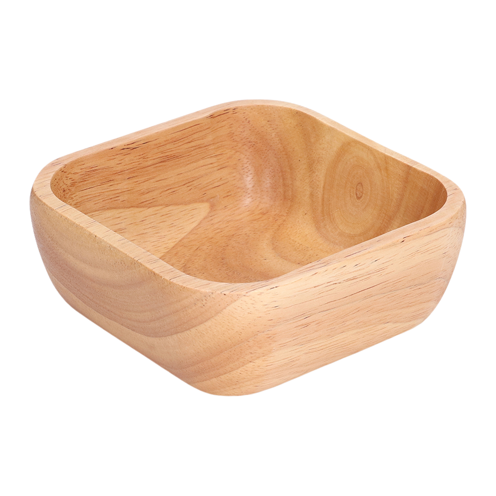 Rubber Wood Salad Bowl Handcrafted Exquisite Square Bowl For Party Family Gathering