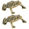 thumbnail image 1 of Retro Brass Frogs Statue Brass Craft Figurine Golden Brass Toad Figurine Statue, 1 of 6