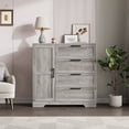 thumbnail image 3 of Towallmark Armoire Garde-Robe en Bois avec 4 Tiroirs, Porte et Tringle - Armoire de Rangement Moderne et Commode pour l'Organisation de la Chambre - Gris, 3 of 8