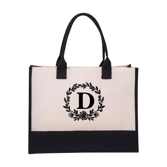 Sacs Fourre-Tout Personnalisés pour Femmes Sac à Main en Toile Mode pour Femmes Sac de Plage en Toile de Coton avec Lettres Mode Sac à Main Mode Européenne et Américaine Sac de Magasinage en Toile Sacs Fourre-Tout Monogramme pour Femmes