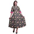 thumbnail image 1 of Bimba Robe-Chemise Mi-Mollet pour Femmes à Manches Roulées à Imprimé Floral Boutonnée - Xxx-Grand, 1 of 5