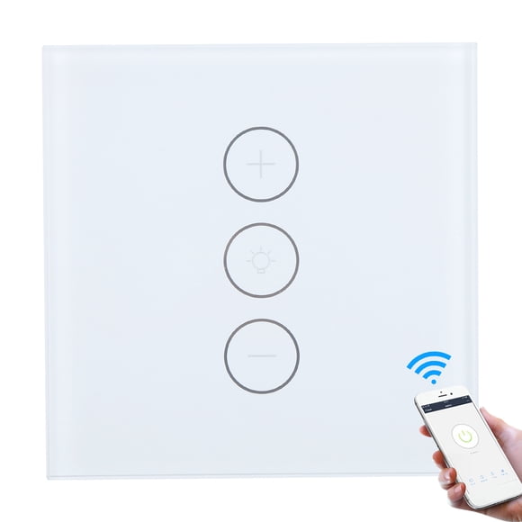 Smart Dimmer Switch, APP Remote Control EU Plug 110-240V Wifi Timing Stepless Brightness Touch Control Smart Dimmer Switch for Household for TUYA White,Black