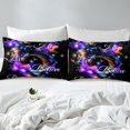 thumbnail image 4 of Erosebridal Neon Butterfly Bed Sheets Full, Stars Inspirational Words Bedding Full Size 4pcs, 4 of 7