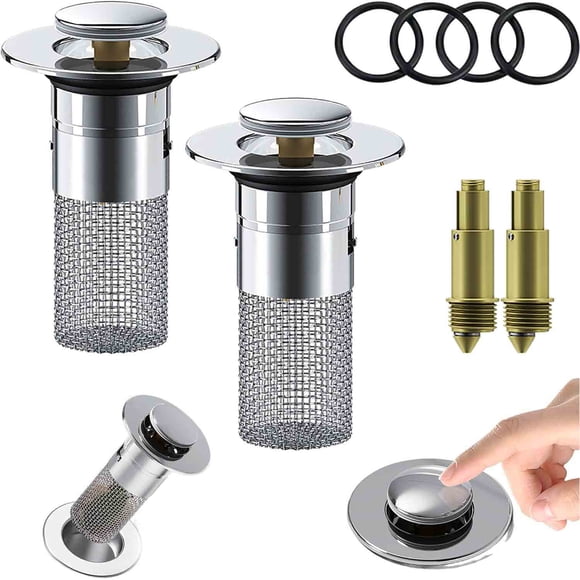 TopLLC Hair Catcher Bathroom Sink Bathroom Sink Stopper Strainer With Removable Stainless Steel Filter Basket Hair Catcher-Universal Basin Sink Plug Replac floor drain