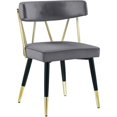 thumbnail image 3 of Meridian Furniture Rheingold Velvet Dining Chair, Grey (Set of 2), 3 of 5