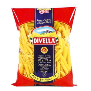 Divella Penne Rigate Italian Pasta in Bag