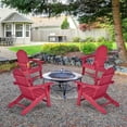 thumbnail image 2 of Costway Chaise Adirondack de Patio 4 Pcs Résistante aux Intempéries pour Jardin et Terrasse avec Porte-Gobelet Rouge, 2 of 7