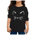 thumbnail image 4 of TIEVOSA Garçons Filles Automne Manches Longues T-Shirt à Imprimés de Chat Dessin Animé Hauts 3-12 Ans, 4 of 4
