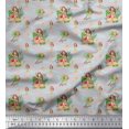 thumbnail image 3 of Soimoi Gray polyester Crepe Fabric Palm Tree & Girl Beach Print Fabric by Yard 42 Inch Wide, 3 of 5