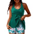 thumbnail image 2 of EGNMCR Bikini Set Swimsuits For Women Two Piece Bathing Suits Floral Print Tank Tops With Boyshorts Swimming Suits, 2 of 6
