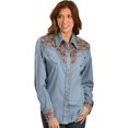 thumbnail image 5 of Scully PL-654-BLU-XL Chemise Western pour Femmes - Bleu, Extra Grand, 5 of 5