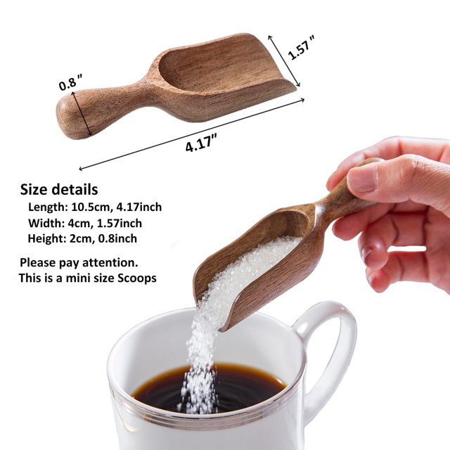 Multipurpose Wooden Tablespoon Scoops for Canisters,Small Wooden Scoop Kitchen Tool for Jars,Containers,Mini Measuring Spoons for Ground Coffee Scoops,Bean,Sugar,Spices,Bath Salts,Tea