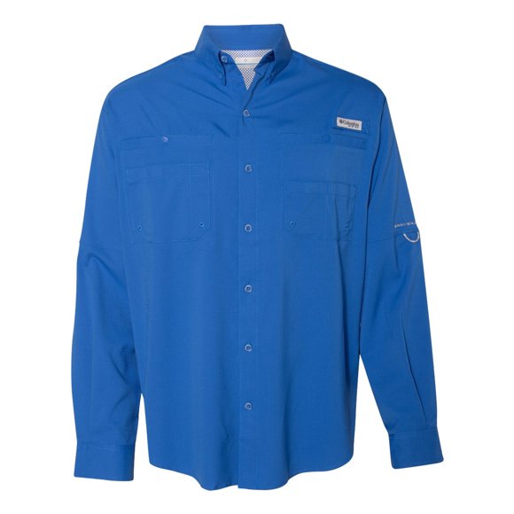 PFG Tamiami II Long Sleeve Shirt, L, Vivid Blue
