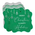 thumbnail image 3 of Inkdotpot Pack Of 100 Real Silver Foil Bracket Shape Paper Tags Merry Christmas & Happy Text Favor Hang Tags, 3 of 7